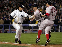 Alex Rodriguez slaps ball from Bronson Arroyo's glove in 2004 playoffs