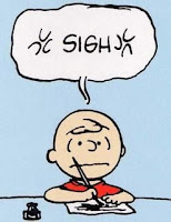 Charlie Brown sighs