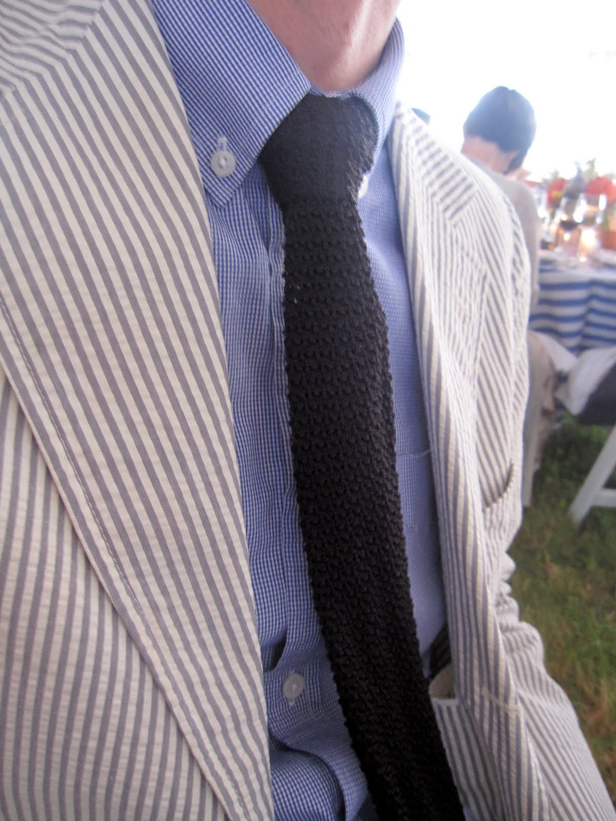 Black Seersucker Suit