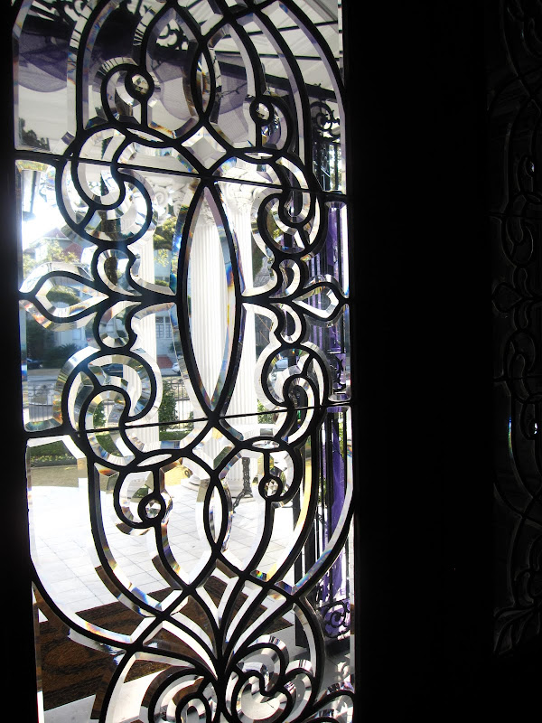 Beautiful glass window at the Wedding Cake House in New Orleans
