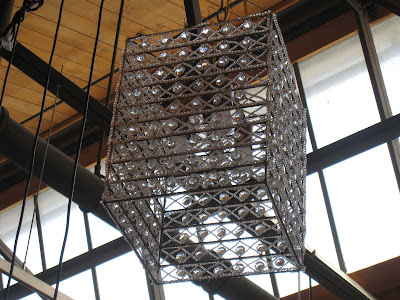 Square glass and wire vintage inspired chandelier from HD Buttercup