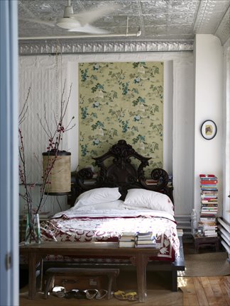 Space Wallpaper Bedroom. A tin ceiling in the edroom