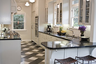 and white kitchen tiles.