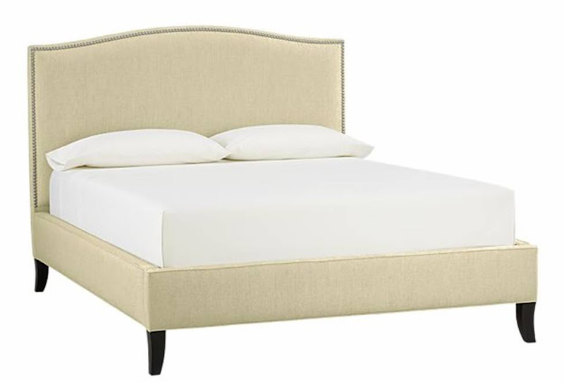 Bed - $1599(Shown in alabaster linen with brushed pewter nailhead trim