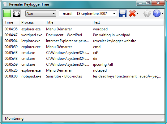 Keystroke Log