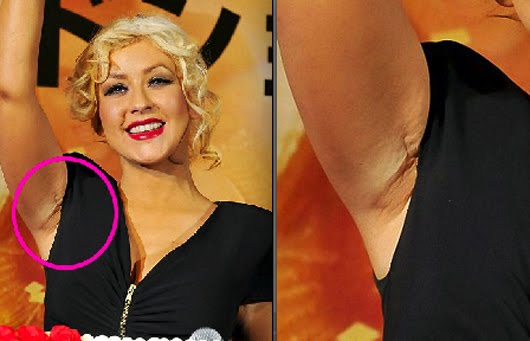 Yes we all know Christina Aguilera has implants Someone snapped a shot of