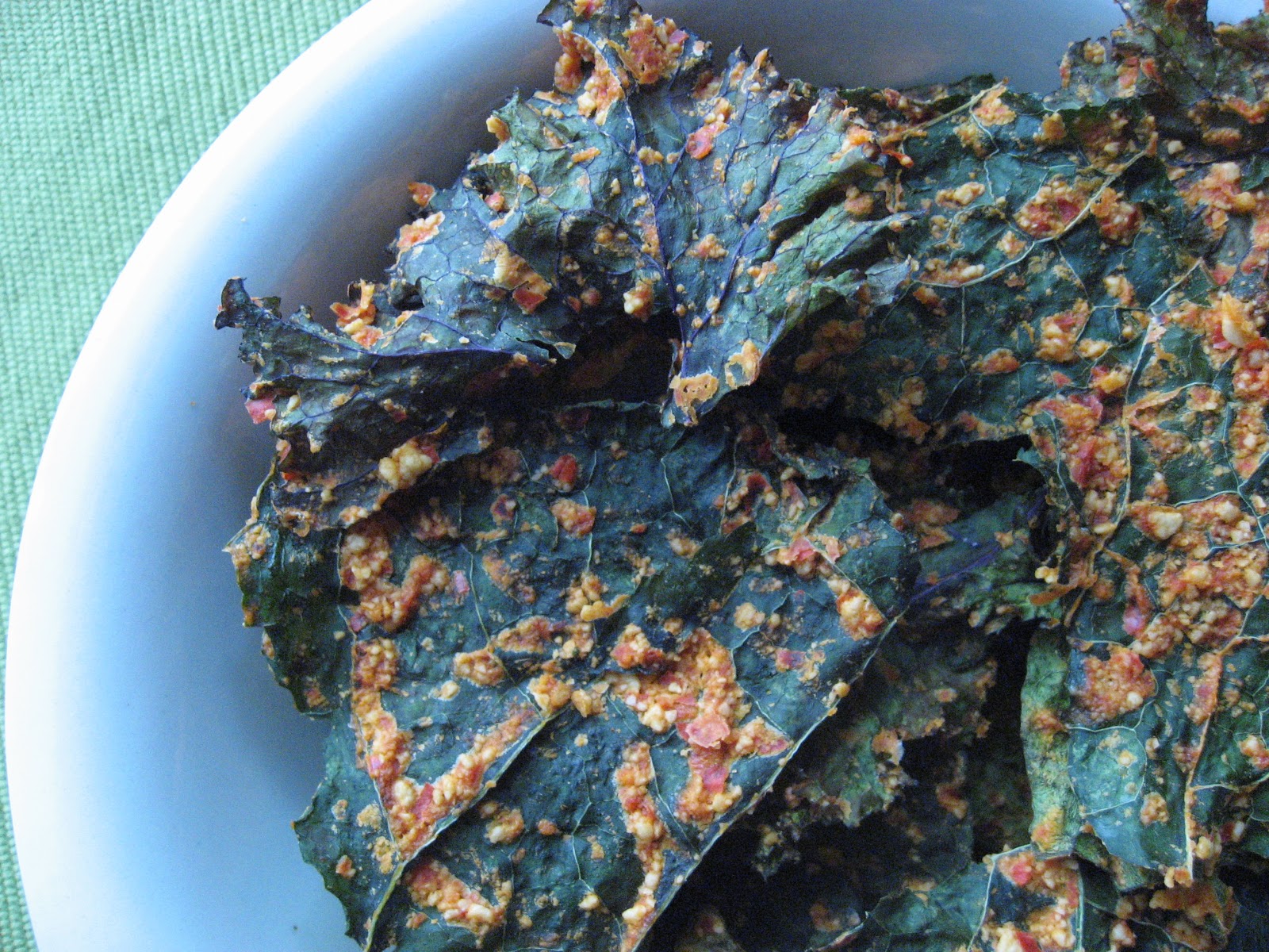 Cheezy Red Pepper Kale Chips and Spicy Kale Chips