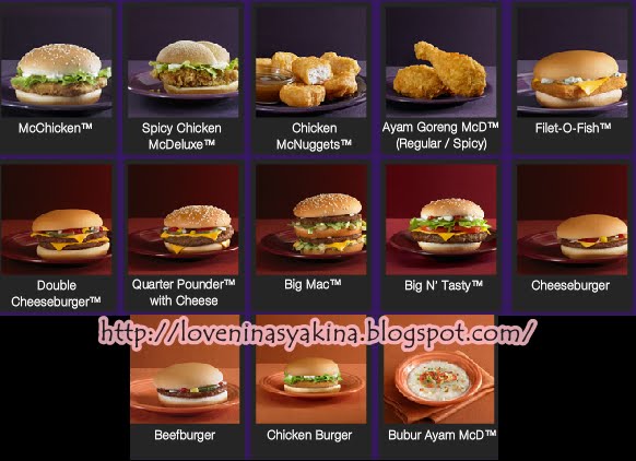 Menu Mcd