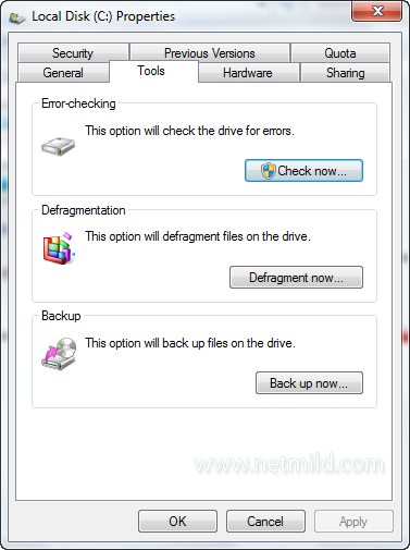 C select Cara mudah periksa kesehatan Hard Disk Di Windows 7