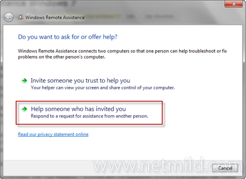 Cara Menggunakan Windows 7 Remote Assistance help Cara Menggunakan Windows 7 Remote Assistance