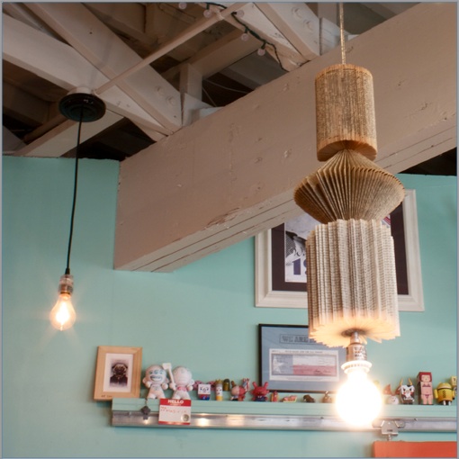 hanging folded book sculpture light, so bright! Book lamp, Lamp, Diy