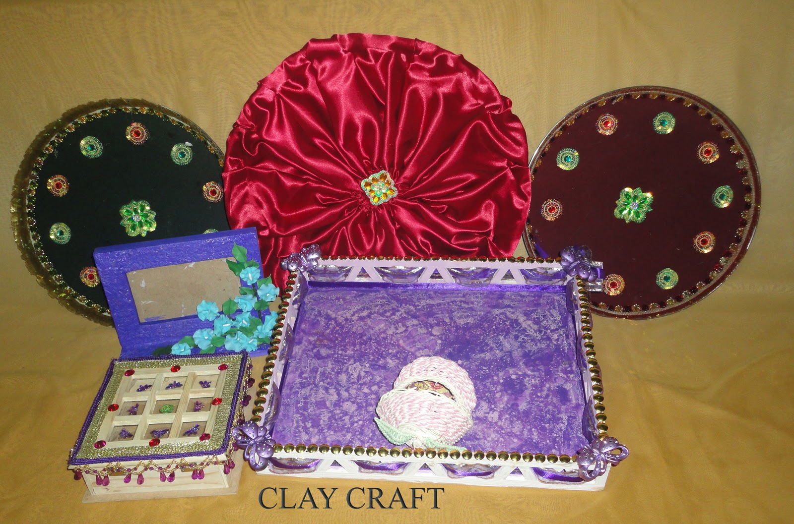 clay flowers and figurines wedding theme decorative plates