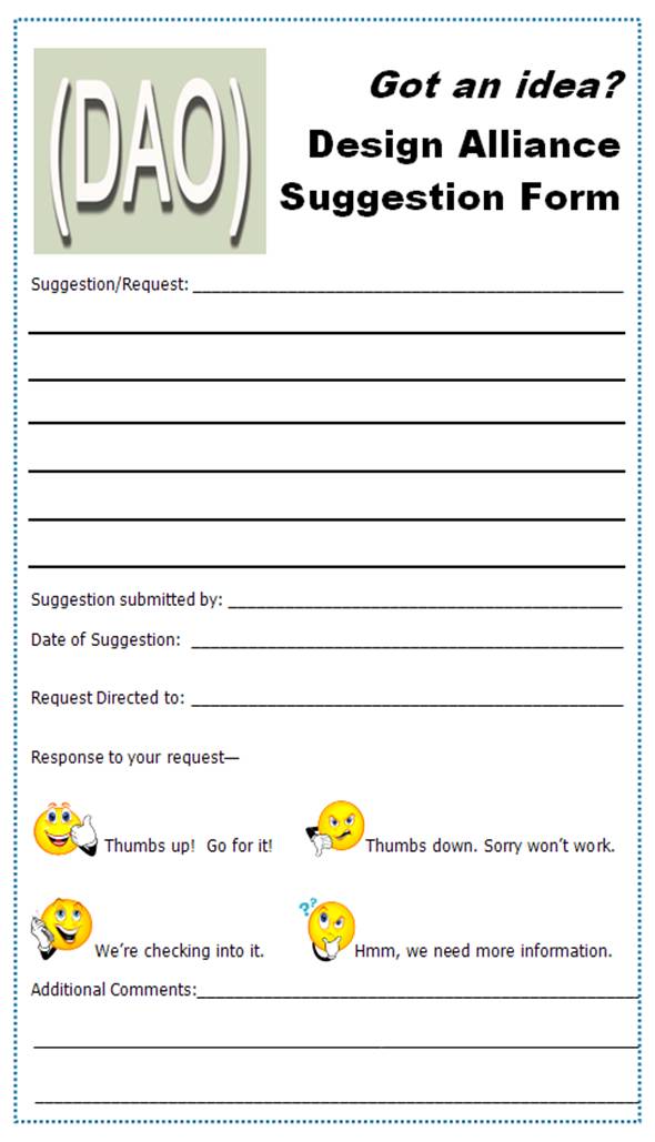 Employee Suggestion Program Evaluation Form