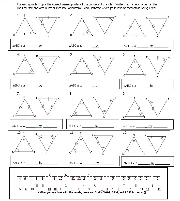 triangle congruence worksheet oh my