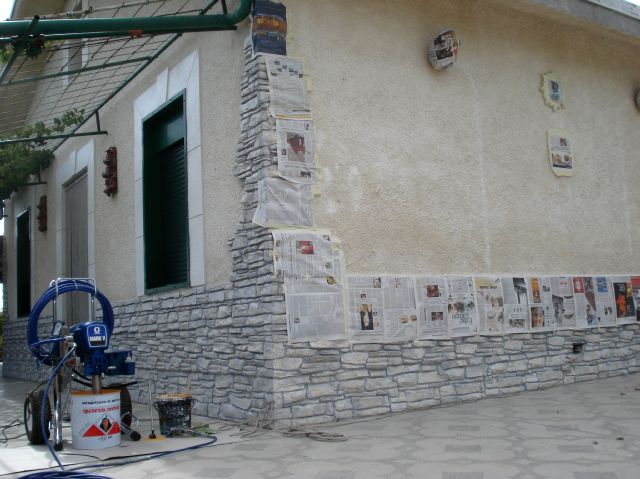 Claudio caruso decorazioni: prospetto ad intonaco stampato (finta ... Intonaco effetto pietra