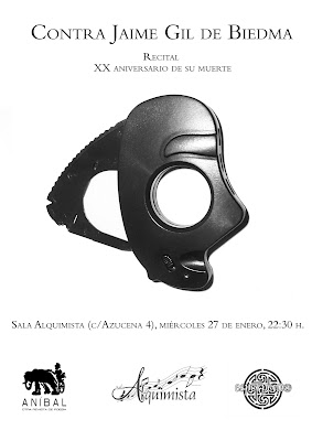 Recital 'Contra Jaime Gil de Biedma. Miércoles 27 de Enero 2010. 22.30 h. Sala Alquimista. Bar Esperpento. Salamanca Contra Jaime Gil de Biedma