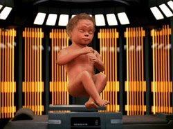 Creepy floating messiah baby