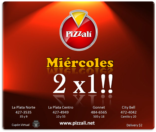 .: Miércoles 2x1 en Pizzalí