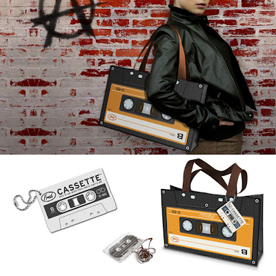 Borsa a forma di cassetta cassette tape bag, borsa a forma di cassetta, cassette tote