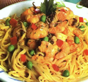 Tallarines en salsa de mariscos recetas