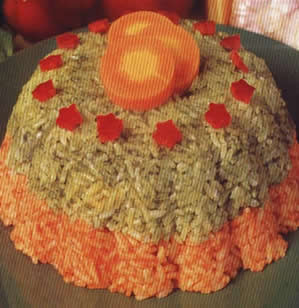 Moldeado navideño de arroz recetas