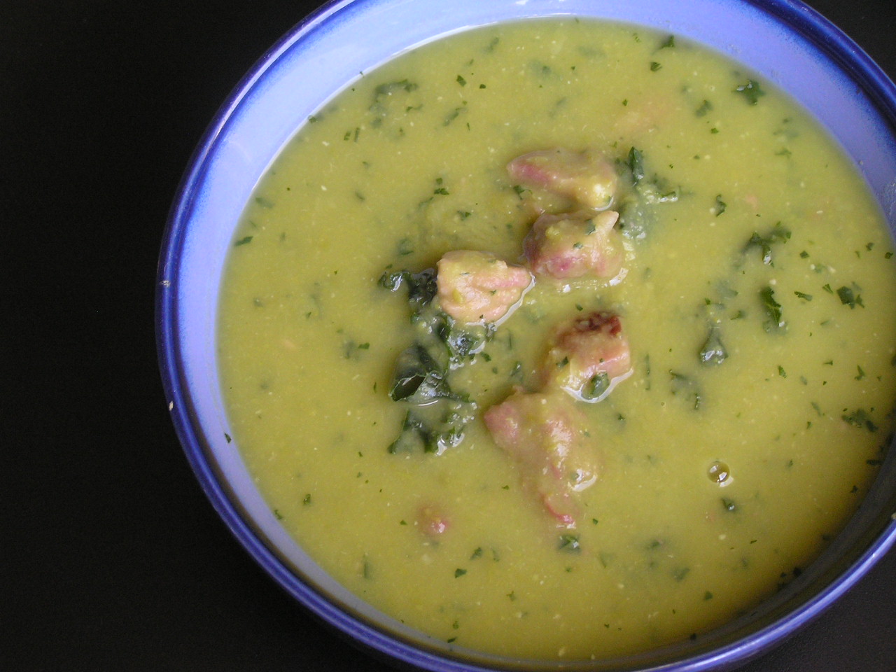 Sweet Luvin' In The Kitchen Split Pea Soup w/ Smoked Ham and Kale