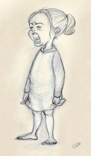 A little sketch of a girl girl crying sketch. A little sketch of a girl