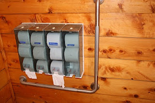 wow - I have a choice which one shall I use?? The soft one or - wait ok enny meeny mo . . . public toilets at cathedral cove