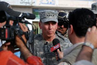 Gen. David Petraeus speaks to reporters in Sab al Bor, Iraq, in March. Petraeus has been nominated to lead United States Central Command. (U.S. Army photo)