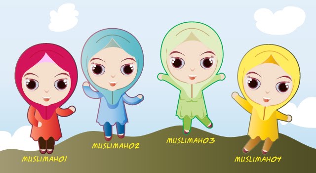 Cartoon Muslimah Comel