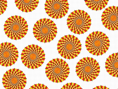 Círculos estáticos aparentam movimento em Imagem de Ilusão de Ótica.