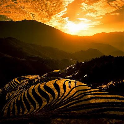 Por do Sol na província de Yunnan, no sul da China