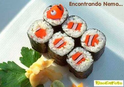 O peixe palhaço de Procurando Nemo, do filme homônimo, utilizado num prato da culinária oriental.