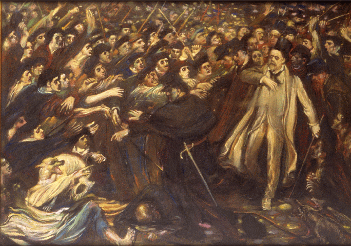 Painting: Zola Insulted by Henry de Groux