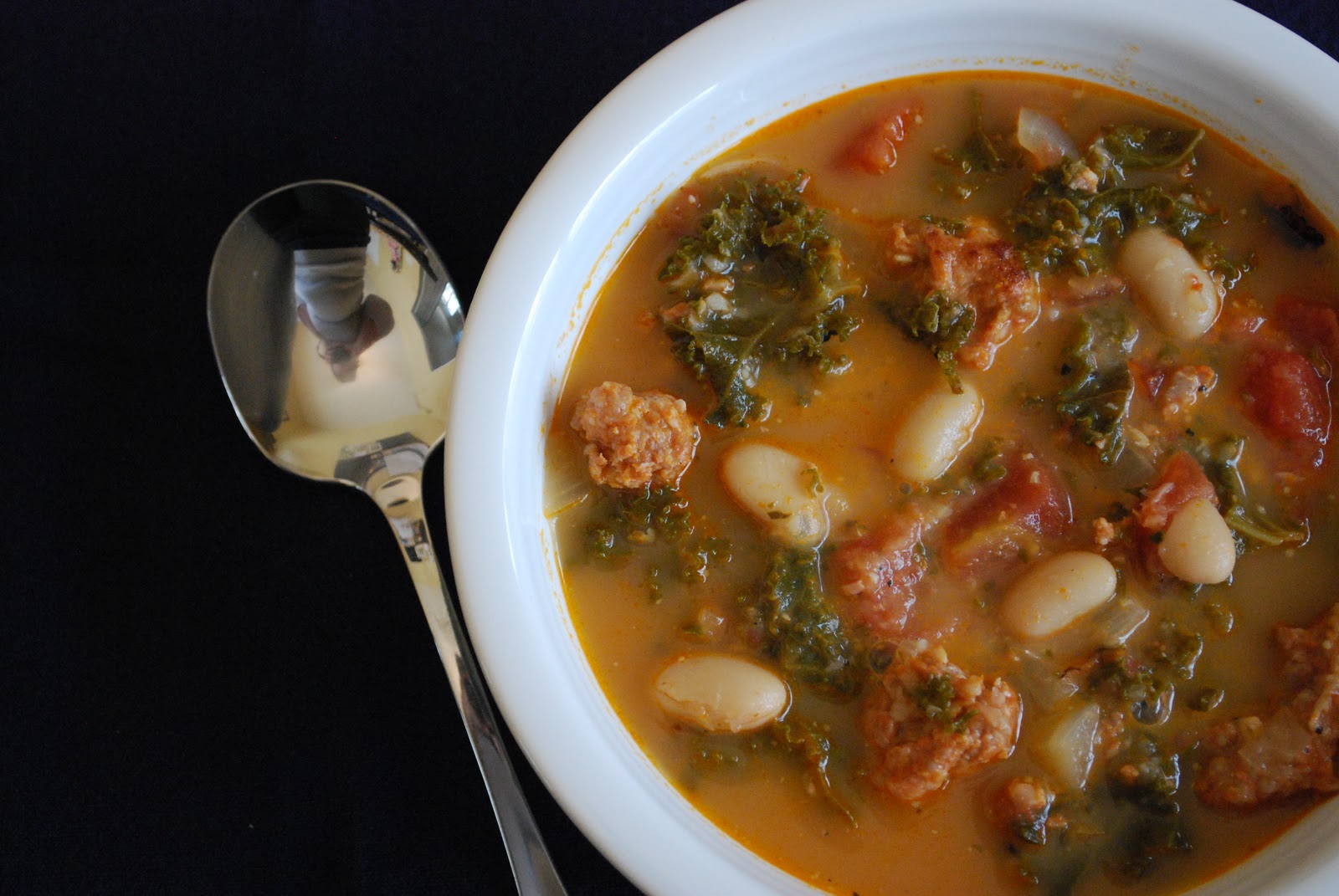 Caitlin's Cooking and More Chorizo, White Bean and Kale Soup