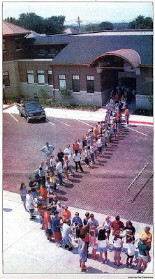 The move from the old library to the new library in Seward, Nebraska. The image was taken from Flickr, sewardlibrary, 392153113_6ec7761b56