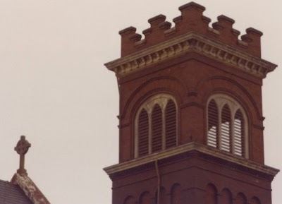 A detail of the old St John Church in Seward, Nebraska. Scanned from a photo taken by Steve Sylwester.