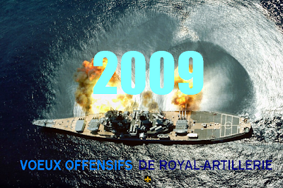 salve du Iowa meilleurs voeux de l'artillerie de bord