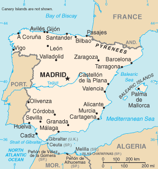 Map Of Spain Cities,Region