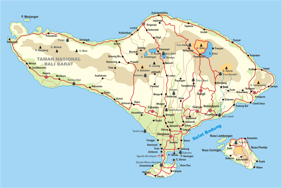 Map Of Bali island Pictures