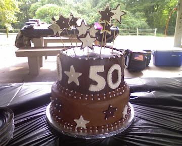 50th Birthday Cake with Topper