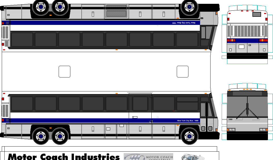 SP. Papel Modelismo PaperCraft MTA New York City bus Paper Bus