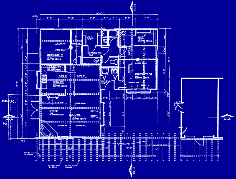 Blue Building Blueprints