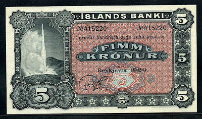 Iceland banknotes 5 Kronur Icelandic Currency Image Gallery