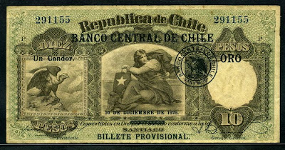 Chile Antique Currency 10 Peso