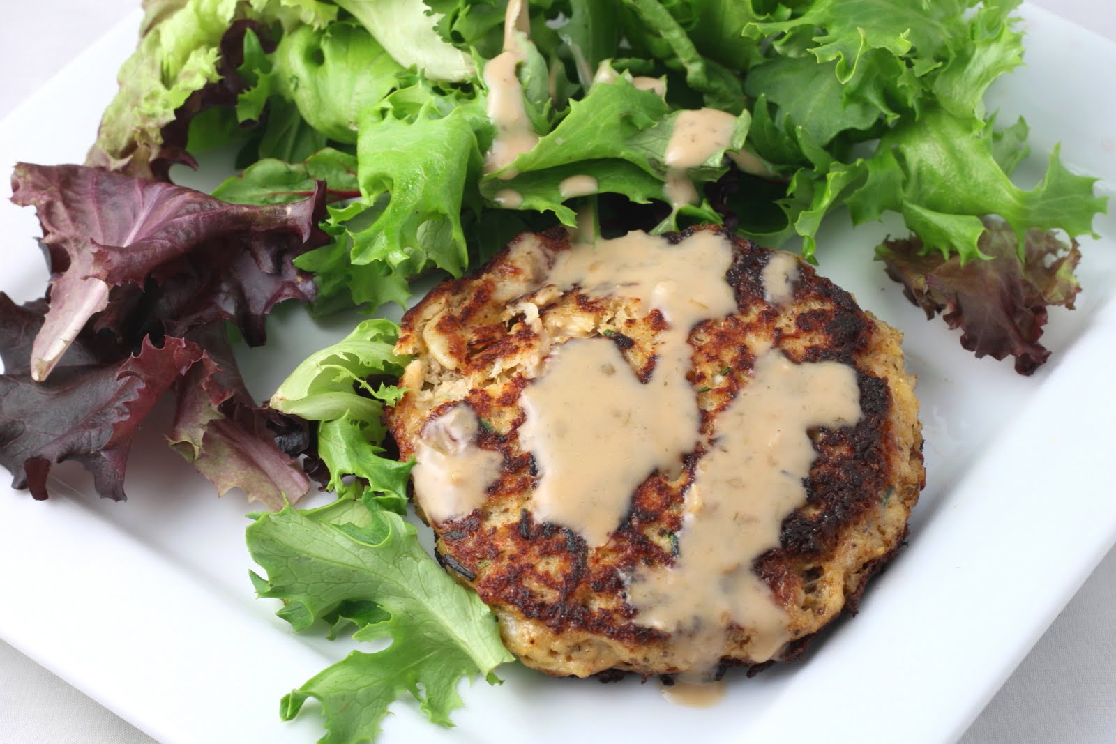 Crab Cake Burgers with Tahini Dressing Coastal Cooking