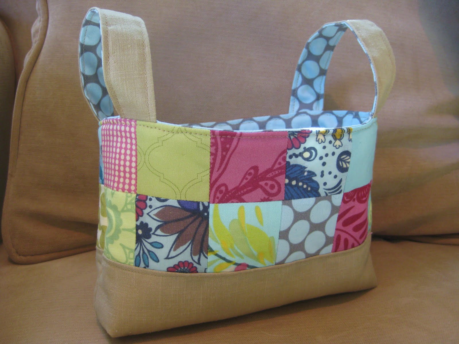 Teaginny Designs Patchwork Fabric Basket