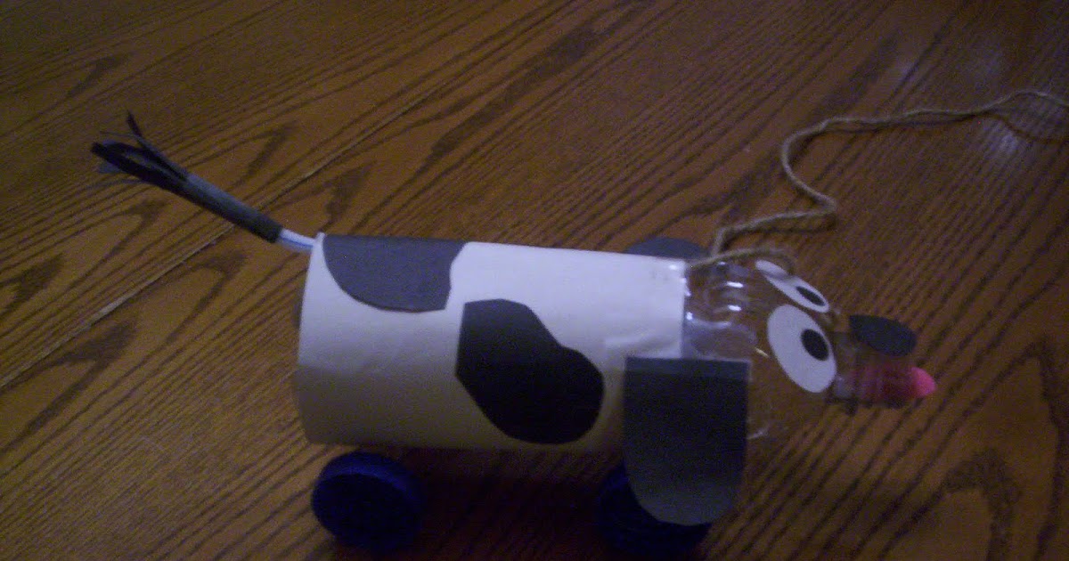 Almost Unschoolers Recycled Water Bottle Pull Toy Dog