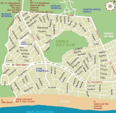 Cariló Carilo_calles_mapa