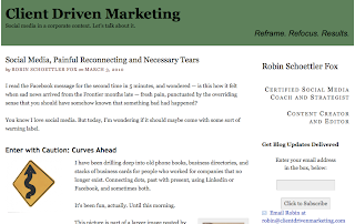 Screen shot of Robin Schoettler Fox’s blog post